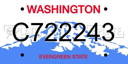 C722243 Washington License Plate
