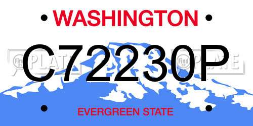 C72230P Washington License Plate
