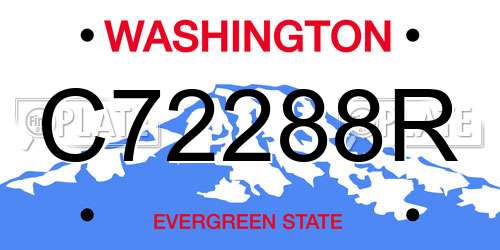 C72288R Washington License Plate