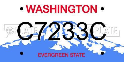 C7233C Washington License Plate