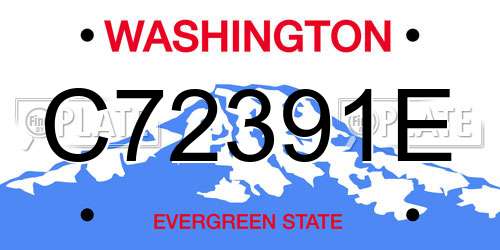 C72391E Washington License Plate