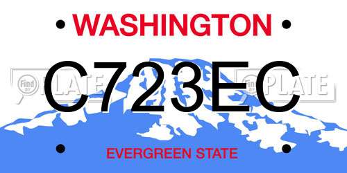 C723EC Washington License Plate