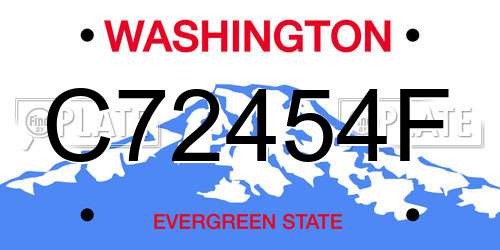 C72454F Washington License Plate