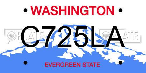 C725LA Washington License Plate