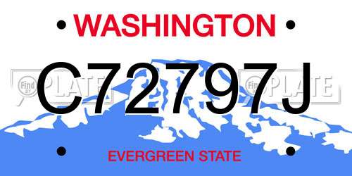 C72797J Washington License Plate