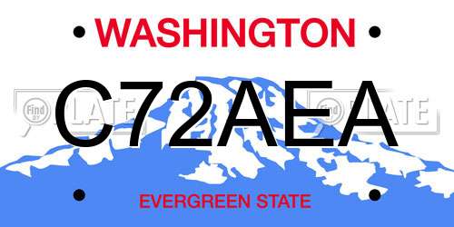 C72AEA Washington License Plate