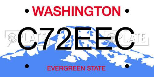 C72EEC Washington License Plate