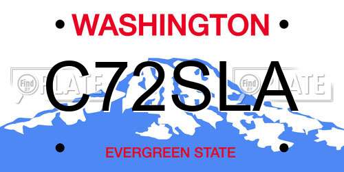 C72SLA Washington License Plate