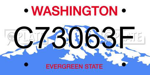 C73063F Washington License Plate