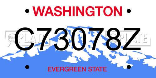 C73078Z Washington License Plate