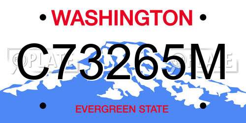 C73265M Washington License Plate