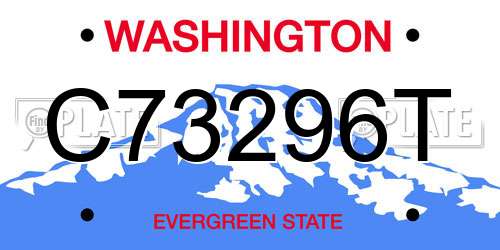 C73296T Washington License Plate