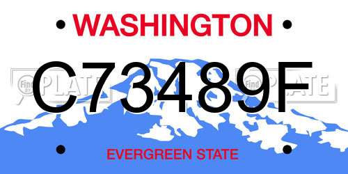 C73489F Washington License Plate