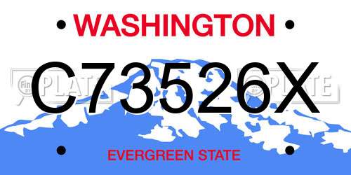 C73526X Washington License Plate