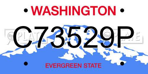 C73529P Washington License Plate