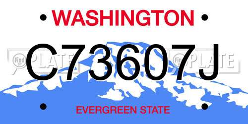 C73607J Washington License Plate