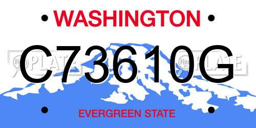 C73610G Washington License Plate