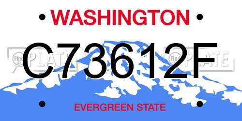 C73612F Washington License Plate