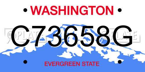 C73658G Washington License Plate