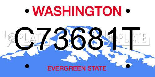 C73681T Washington License Plate