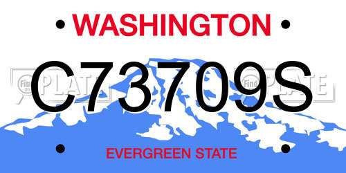 C73709S Washington License Plate