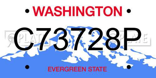 C73728P Washington License Plate