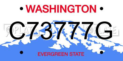 C73777G Washington License Plate