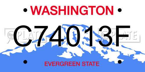 C74013F Washington License Plate