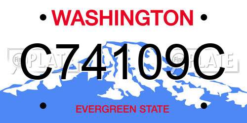 C74109C Washington License Plate