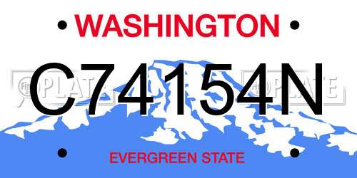 C74154N Washington License Plate