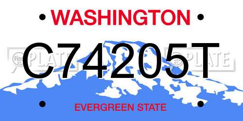 C74205T Washington License Plate