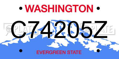 C74205Z Washington License Plate
