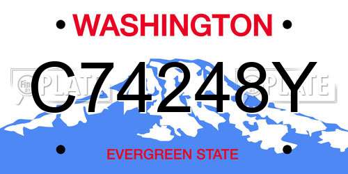 C74248Y Washington License Plate