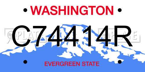 C74414R Washington License Plate