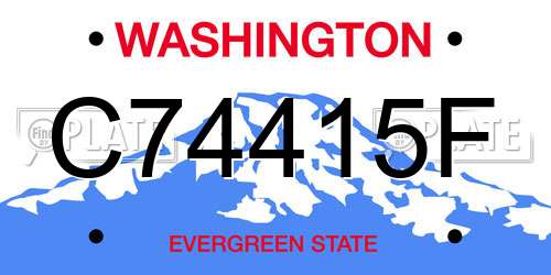 C74415F Washington License Plate