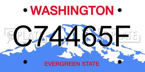 C74465F Washington License Plate