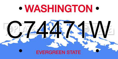 C74471W Washington License Plate
