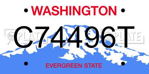 C74496T Washington License Plate