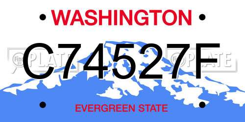 C74527F Washington License Plate