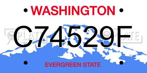 C74529F Washington License Plate
