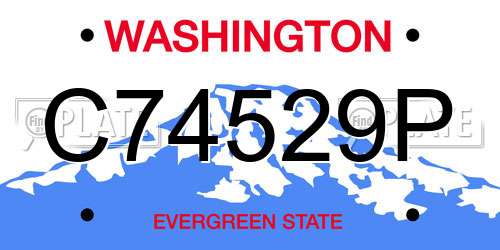 C74529P Washington License Plate