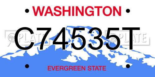 C74535T Washington License Plate