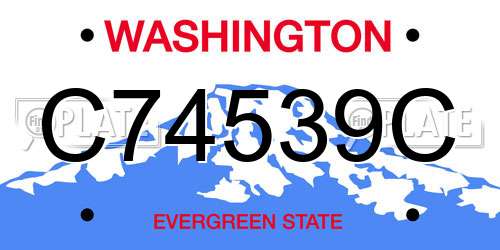 C74539C Washington License Plate
