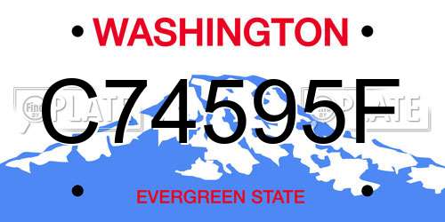 C74595F Washington License Plate
