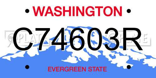 C74603R Washington License Plate