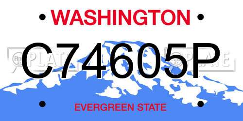 C74605P Washington License Plate
