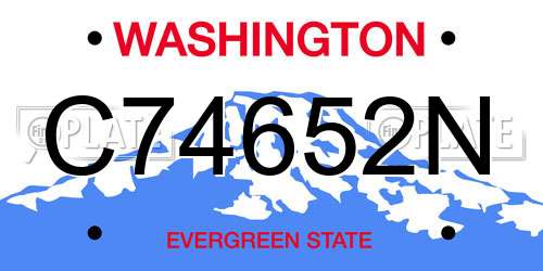 C74652N Washington License Plate