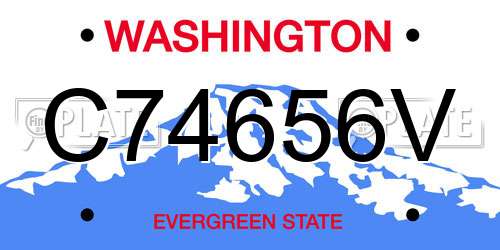 C74656V Washington License Plate