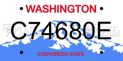C74680E Washington License Plate