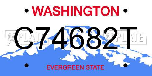 C74682T Washington License Plate